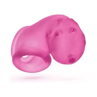 OxBalls Airlock Vented Chastity Cage in Pink Ice