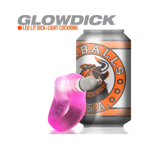 OxBalls Anillo de Pene Glowdick LED Hielo Rosa