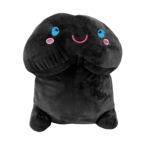 Shots Short Penis Stuffy 11.80 in. Black - Fun Plush Toy