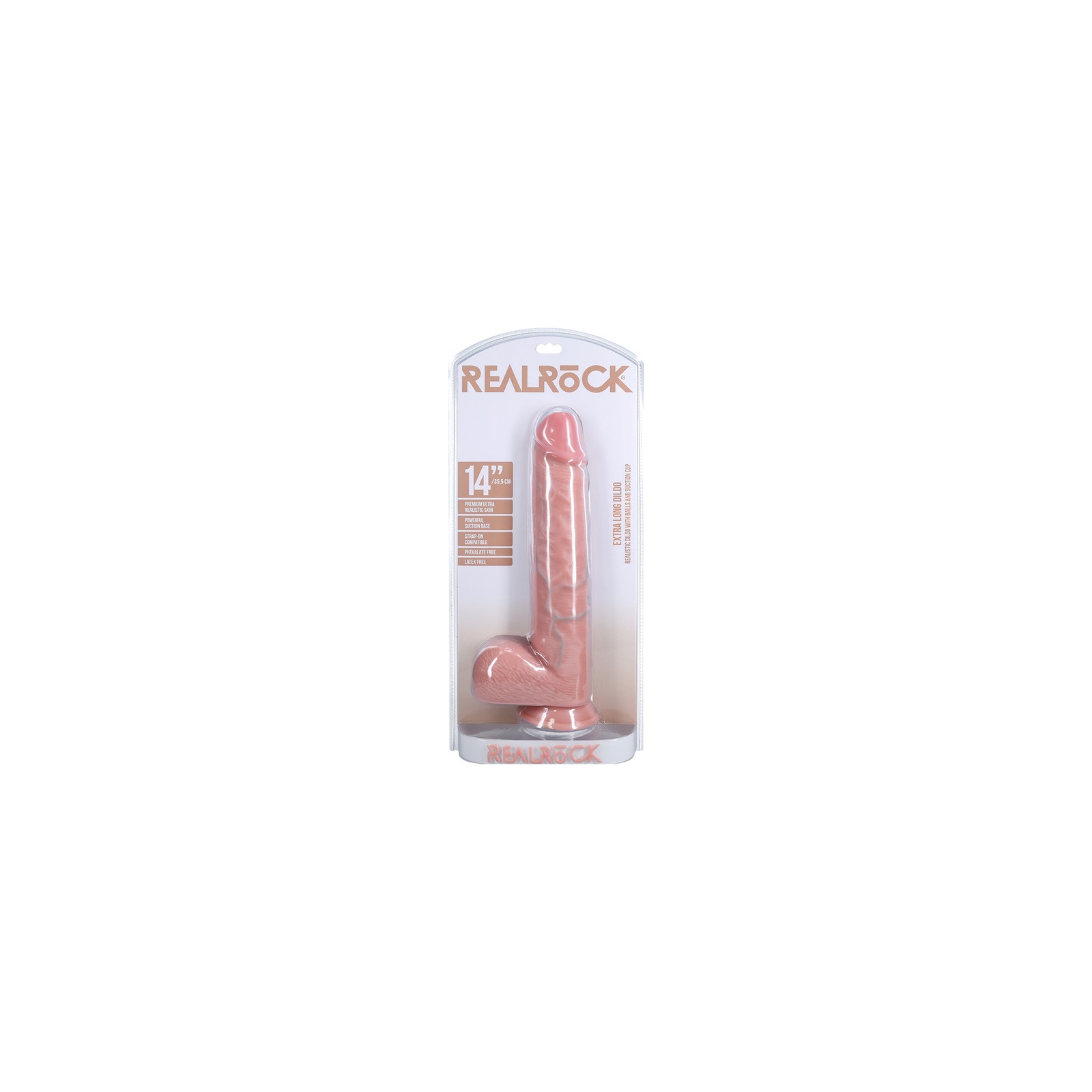 Dildo RealRock de 14 Pulgadas con Base de Succión