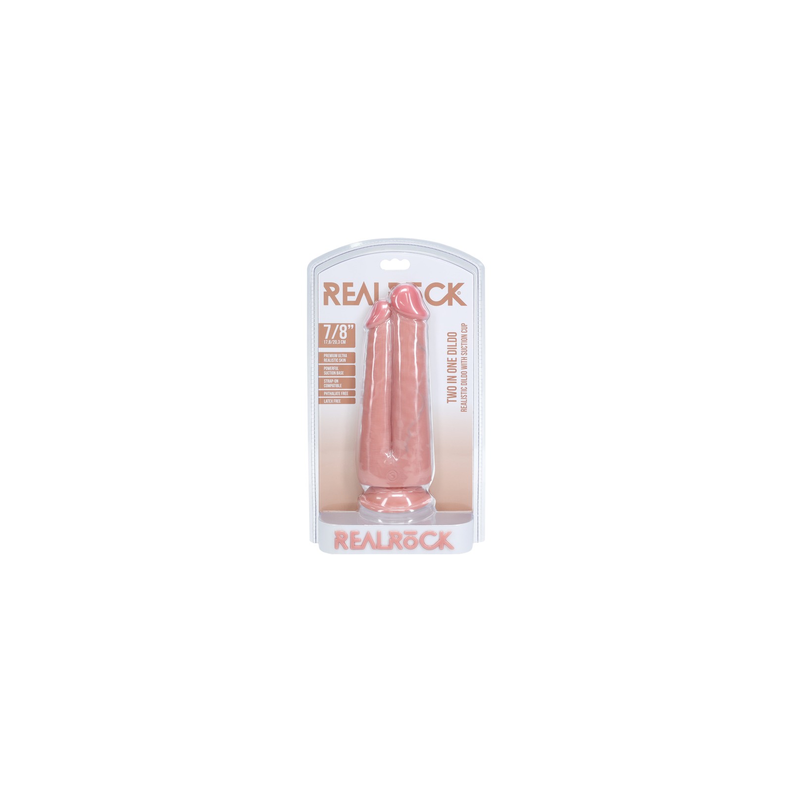 RealRock 7/8 Inch Beige Two in One Dildo - Versatile Pleasure