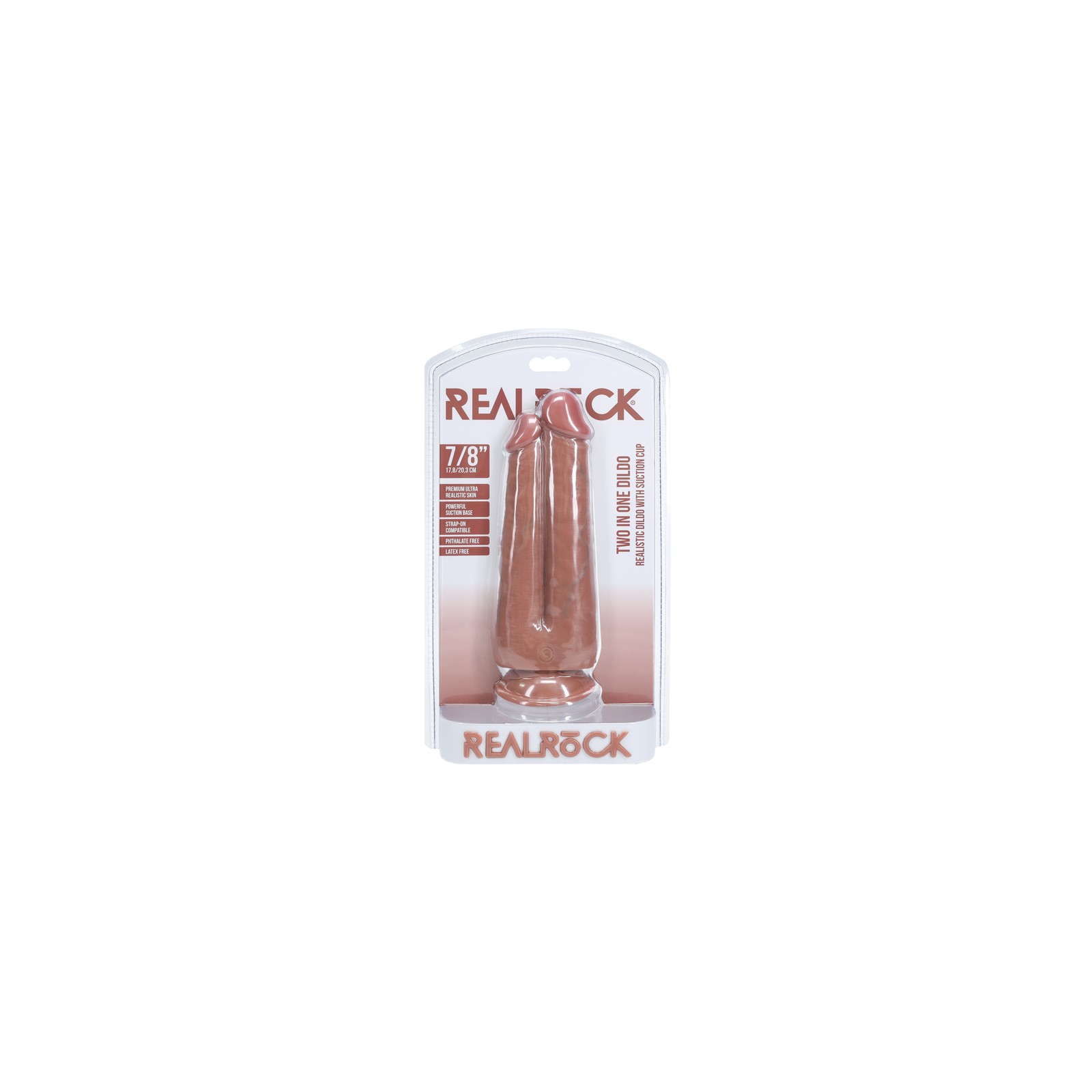 Dildo Dual RealRock Impermeable Tan