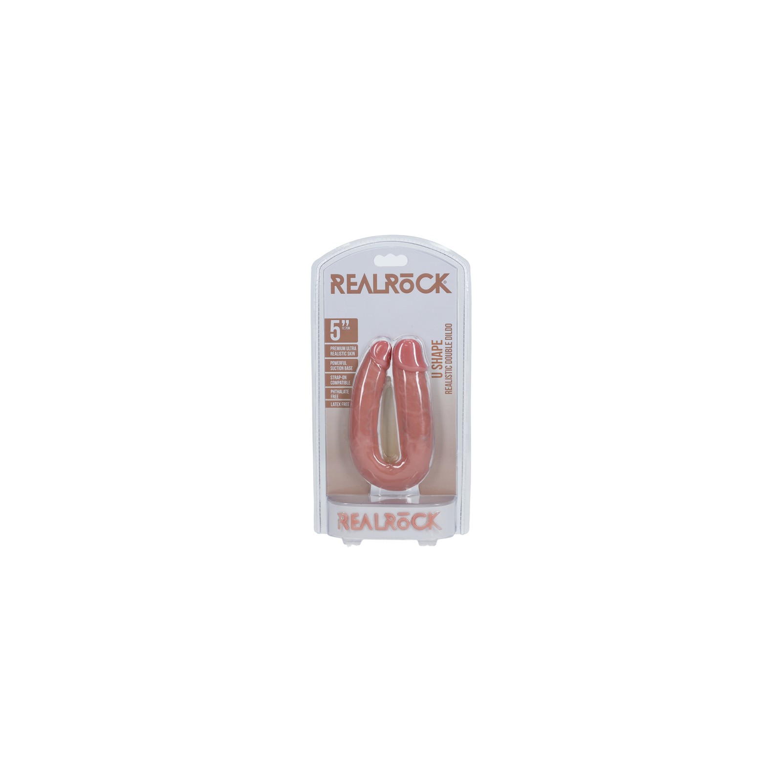 Dildo Doble en Forma de U RealRock 5 Pulgadas para Parejas