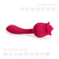 Rhea The Rose Vibrador Lingüístico y Masajeador de Punto G Rojo de Honey Play Box