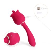 Rhea The Rose Vibrador Lingüístico y Masajeador de Punto G Rojo de Honey Play Box