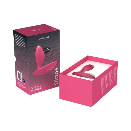 We-Vibe Ditto+ Plug Anal Vibrante Silicona Recargable Control Remoto Rosa Cósmico