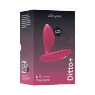 We-Vibe Ditto+ Plug Anal Vibrante Silicona Recargable Control Remoto Rosa Cósmico