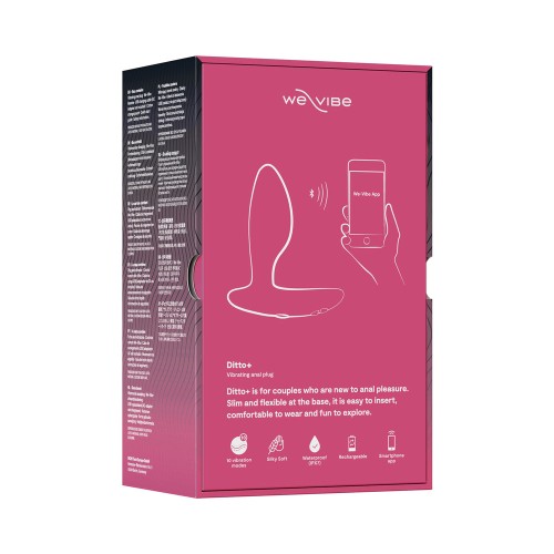 We-Vibe Ditto+ Plug Anal Vibrante Silicona Recargable Control Remoto Rosa Cósmico