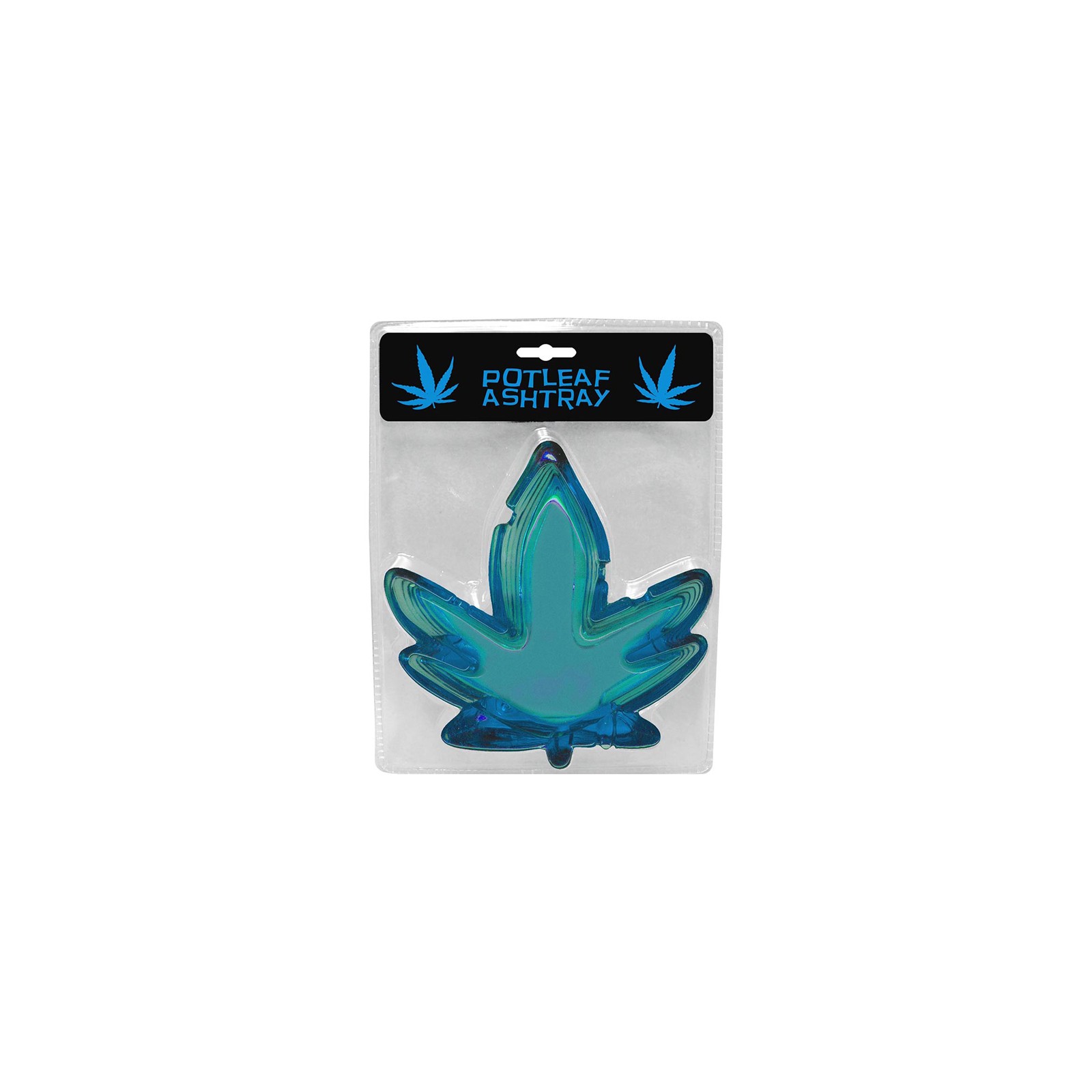 Pot Leaf Blue Glass Ashtray