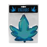 Pot Leaf Blue Glass Ashtray