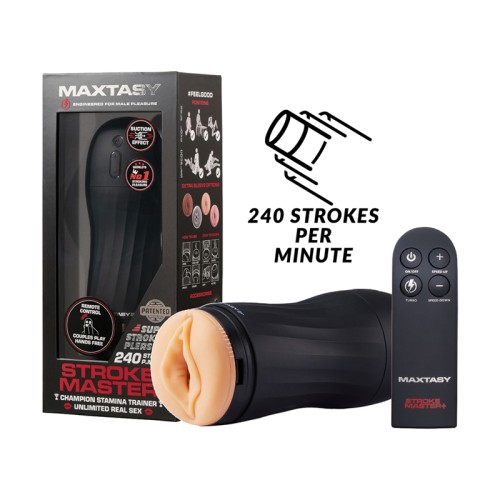 Maxtasy Stroke Master Realista Con Control Remoto Nude Plus