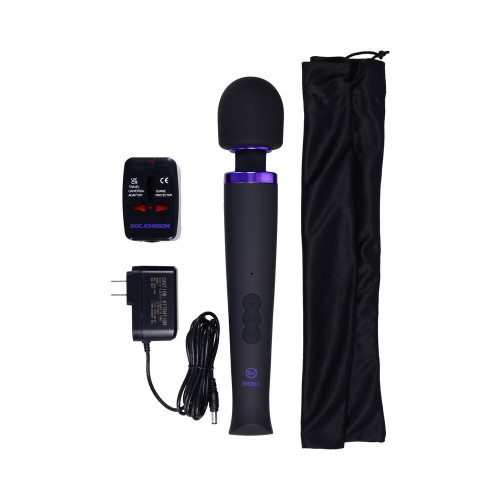 Merci Rechargeable Power Wand Massager in Black Violet