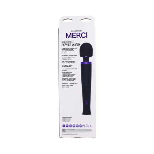 Masajeador Merci Power Wand Recargable en Negro Violeta