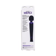 Merci Rechargeable Power Wand Massager in Black Violet