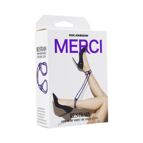 Merci Restrain Hemp Cuffs - Wrist or Ankle in Violet