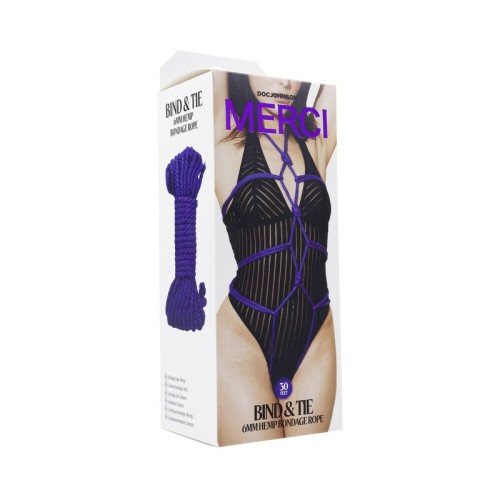 Merci Bind Tie Hemp Bondage Rope 30 feet Violet