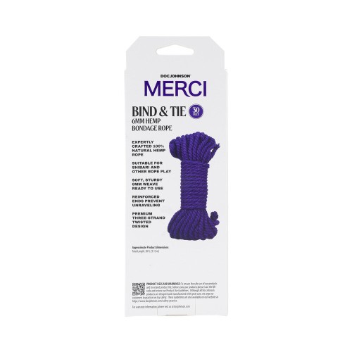 Merci Bind Tie Hemp Bondage Rope 30 feet Violet