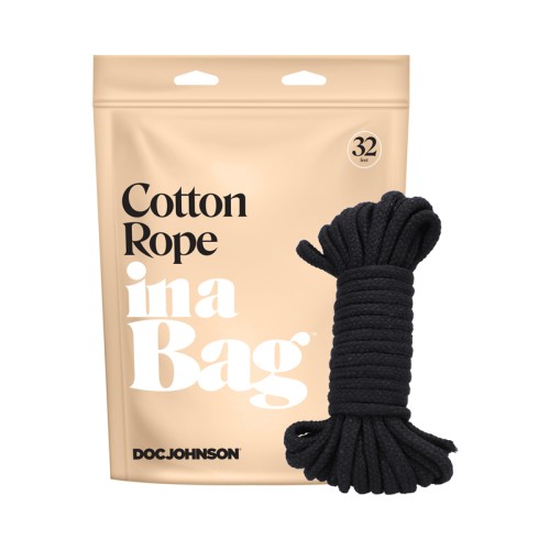 In A Bag 32ft Black Cotton Rope for Bondage