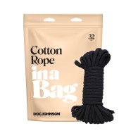 Cuerda de Algodón Negra 32 pies In A Bag para Bondage