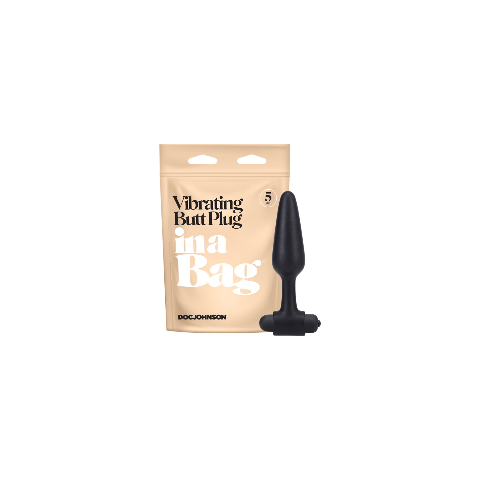 In A Bag Vibrating Butt Plug 5 inch Black