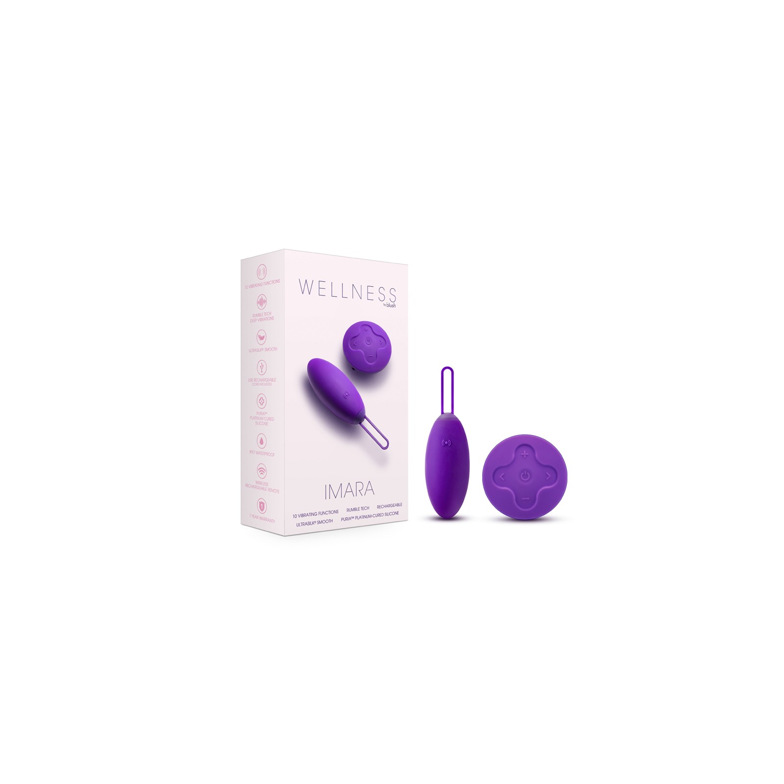 Huevo Vibrador Wellness Imara con Control Remoto Púrpura