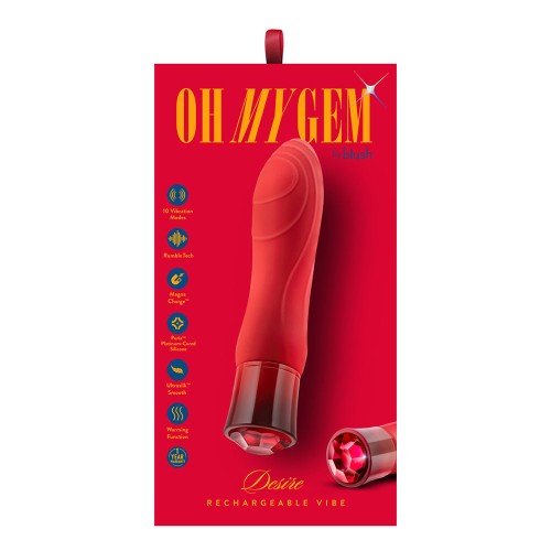 Oh My Gem Desire Ruby - Warming Vibrator for Enhanced Pleasure