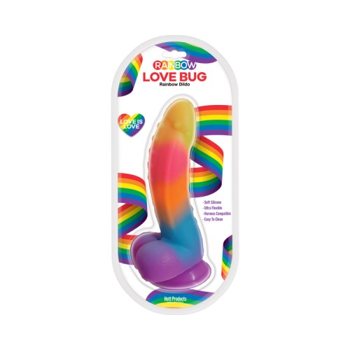 Dildo de Silicona Arcoíris Love Bug 7 in.