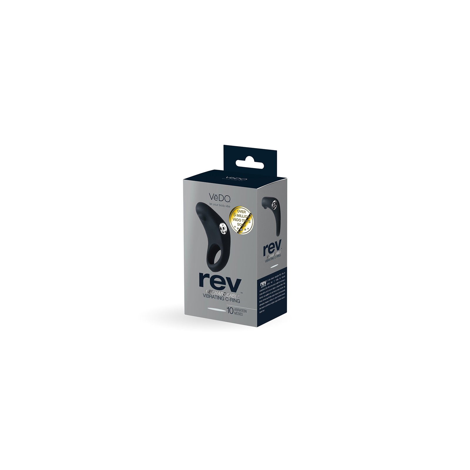 VeDO Rev Rechargeable Vibrating C-Ring Black