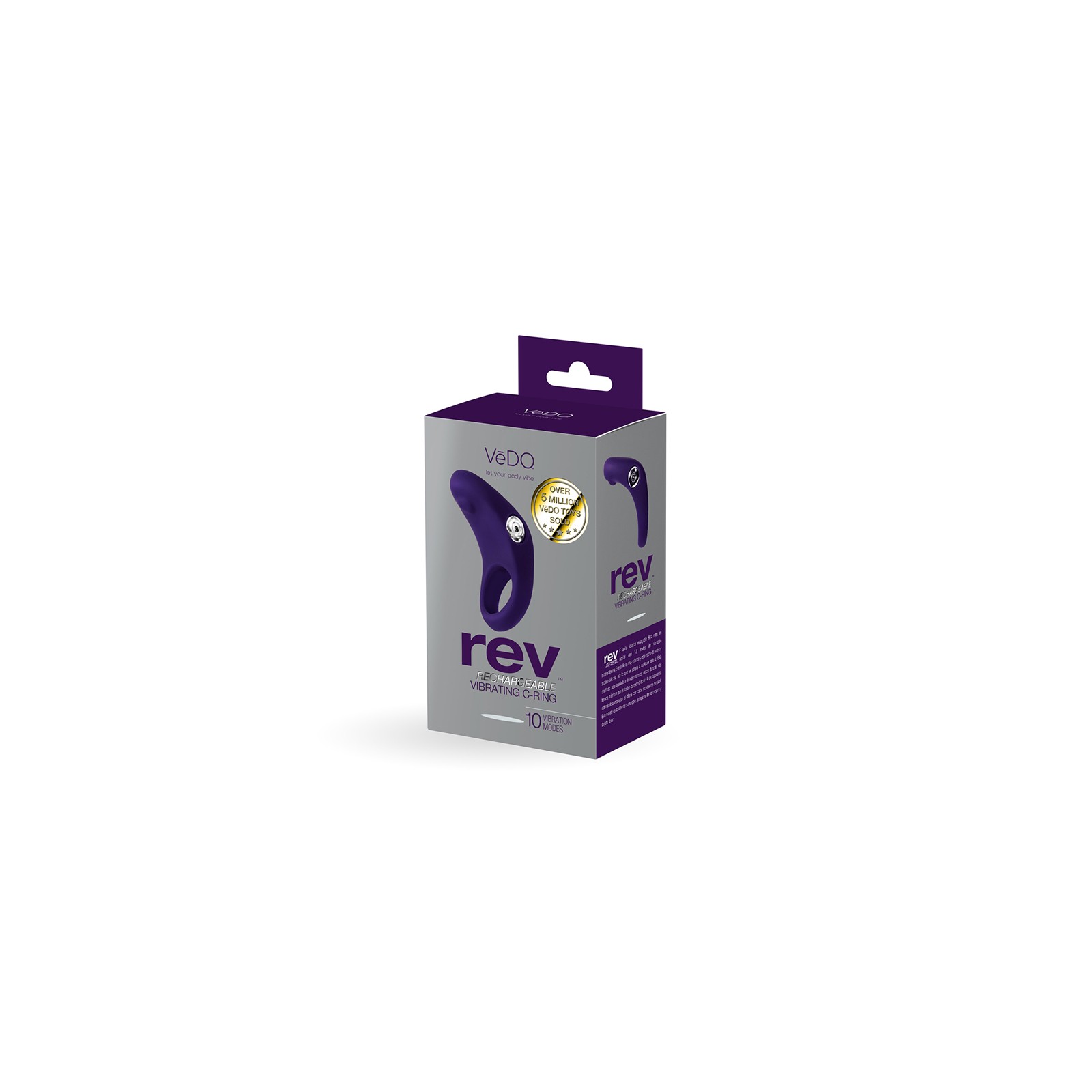 VeDO Rev Rechargeable Vibrating C-Ring Purple