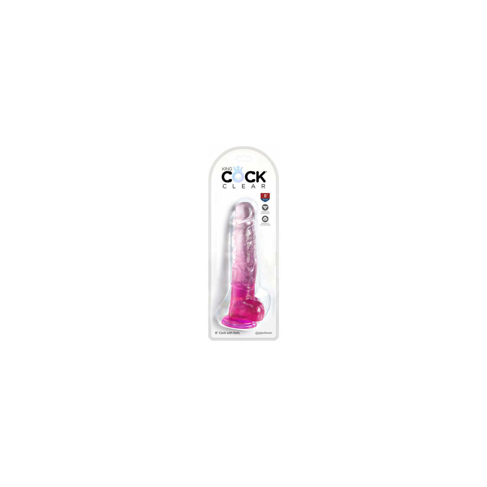 King Cock Clear 8in Dildo with Balls for Realistic Pleasure