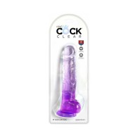 Dildo Púrpura King Cock Clear de 8 pulgadas en Línea