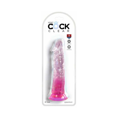 King Cock Clear 8in Pink - Buy Now