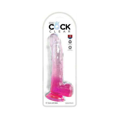 King Cock Clear Translucent Dildo with Balls