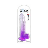 King Cock Clear Translucent Dildo 9" - Purple