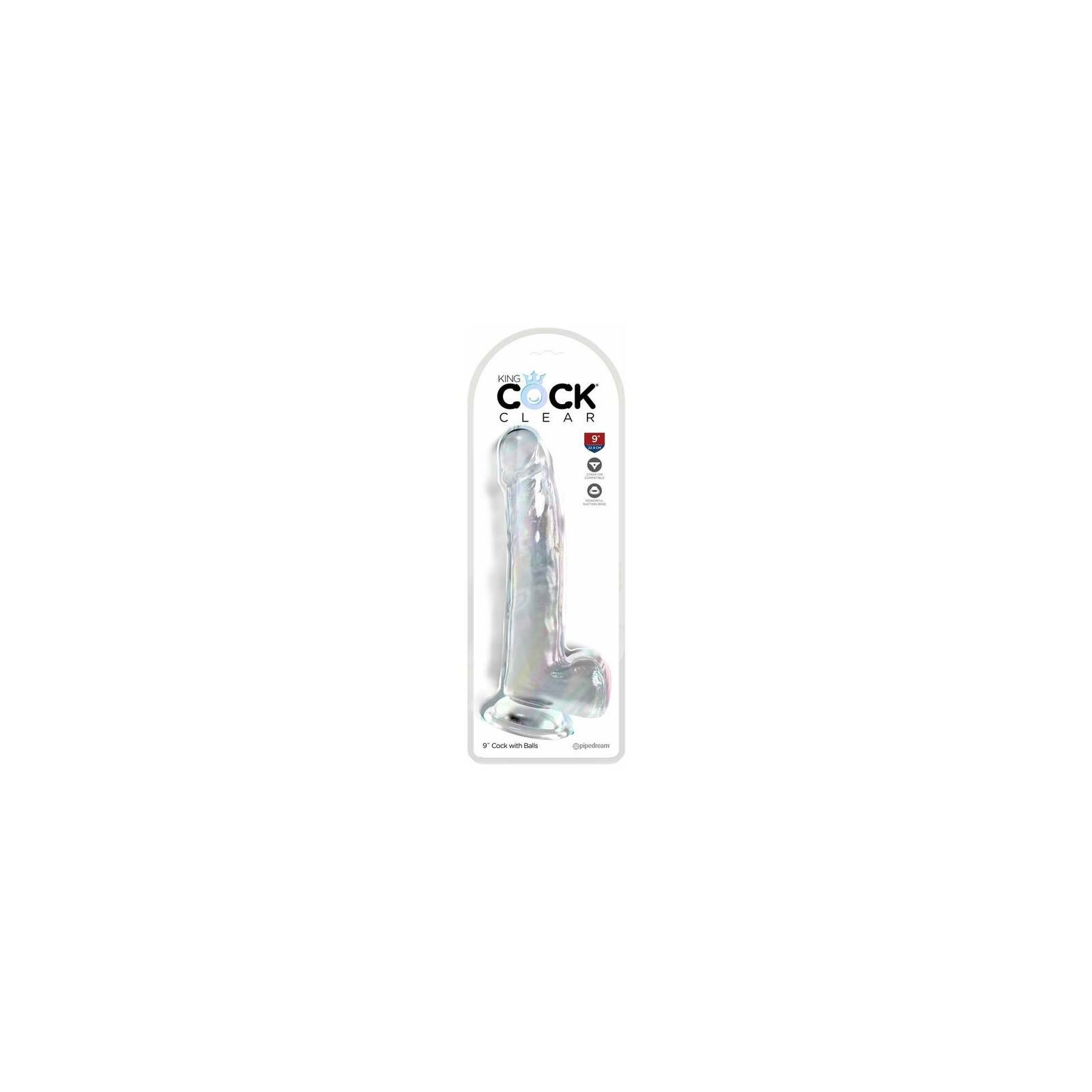 Dildo King Cock Clear 9 pulgadas con Testículos