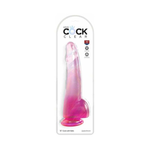 King Cock Dildo Transparente de 10 Pulgadas