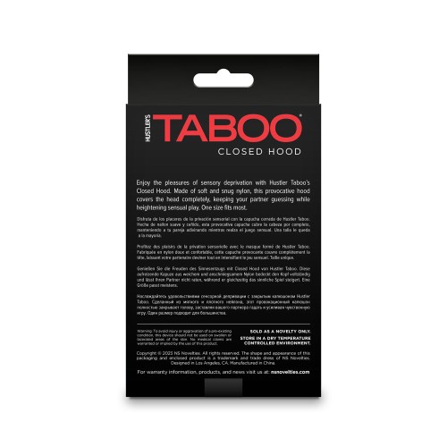 Capucha Cerrada Hustler Taboo Juego Sensorial