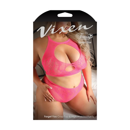 Conjunto de Top Corto y Panty de Encaje Fantasy Lingerie Vixen