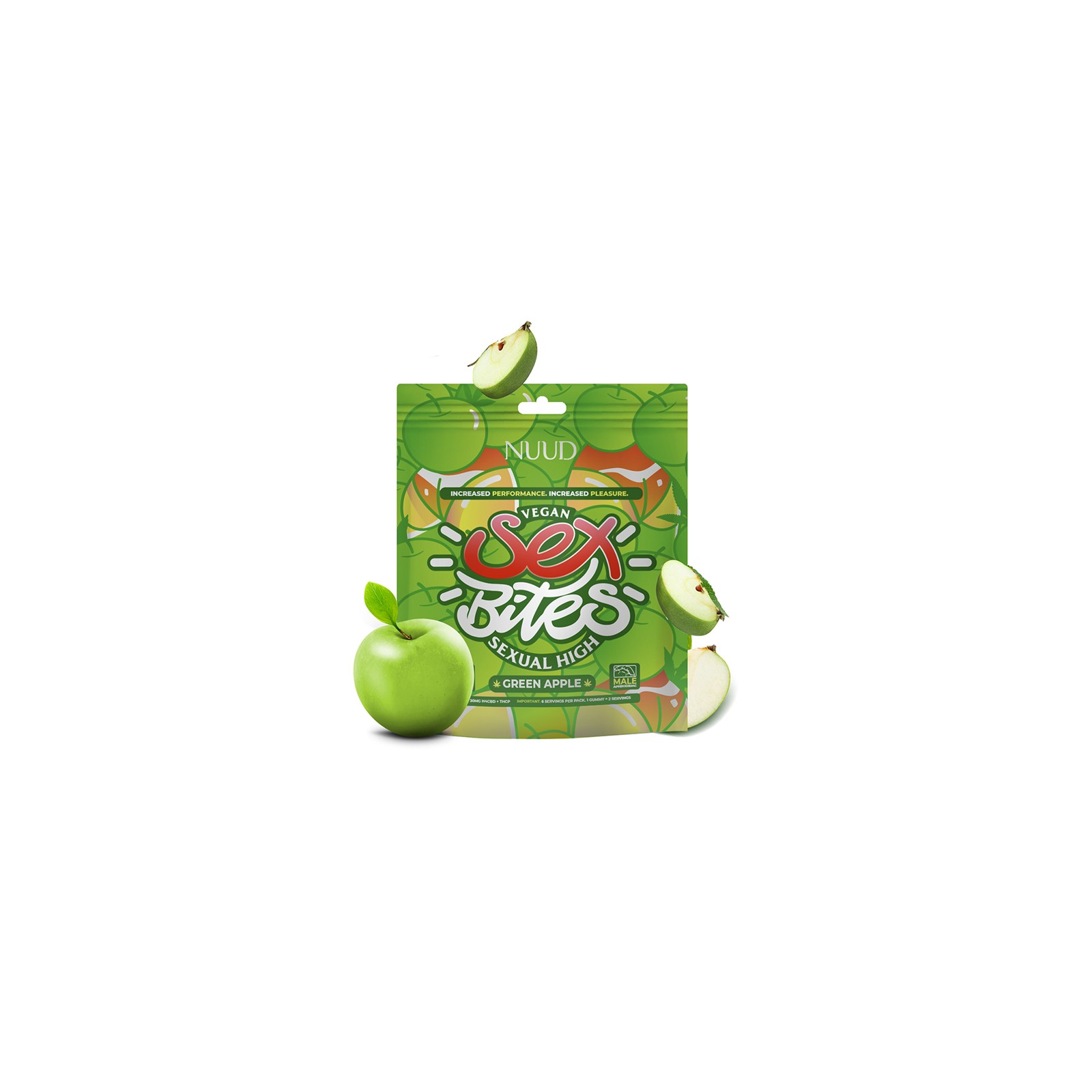 NUUD Male Aphrodisiac Gummies Sour Apple