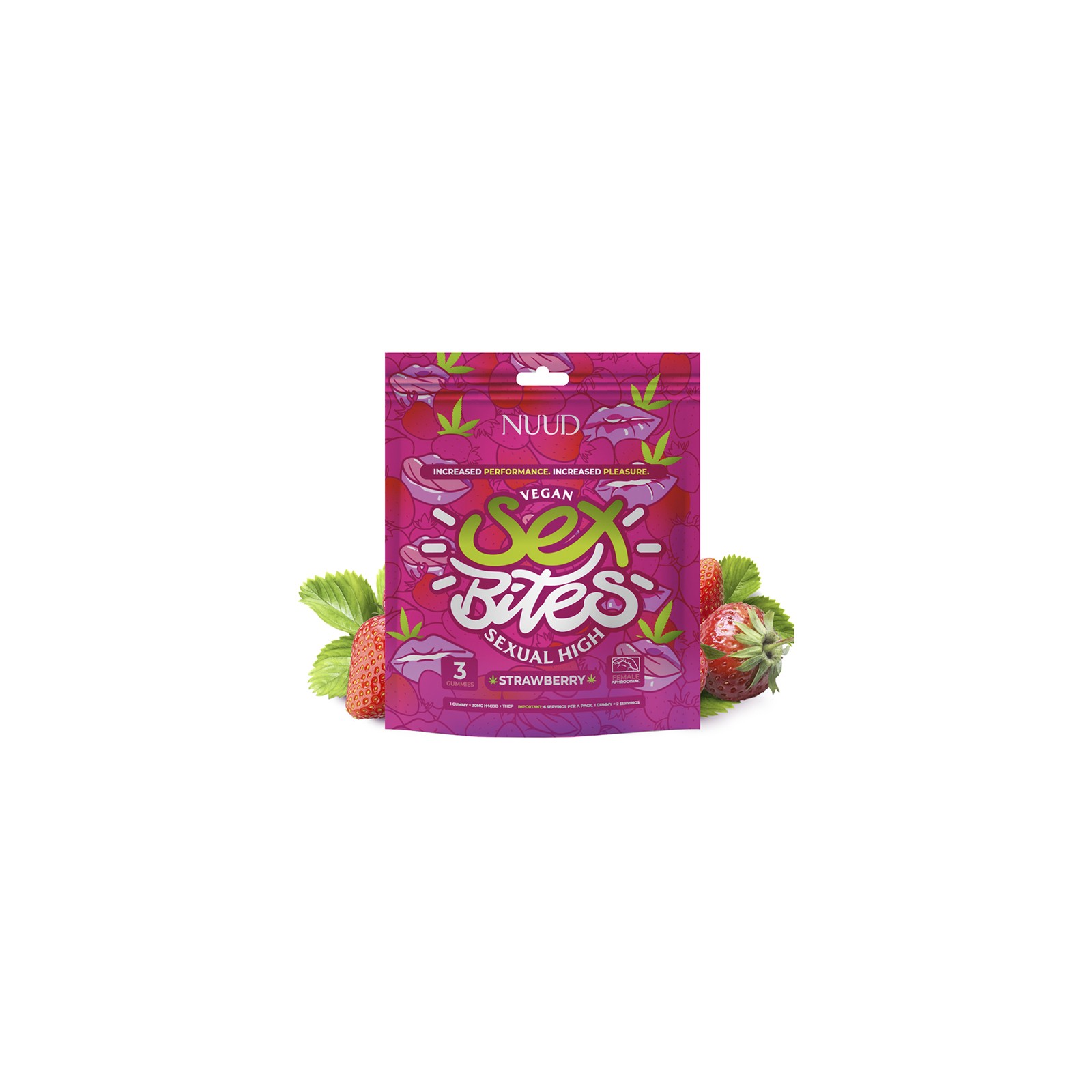 Gomitas NUUD Sex Bites Sabor Fresa - Afrodisíaco Femenino