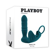 Playboy Bring It On Rechargeable Silicone Thrusting Anal Plug and Vibrating Ball Cradle