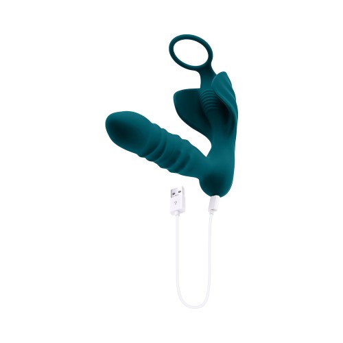 Playboy Bring It On Rechargeable Silicone Thrusting Anal Plug and Vibrating Ball Cradle