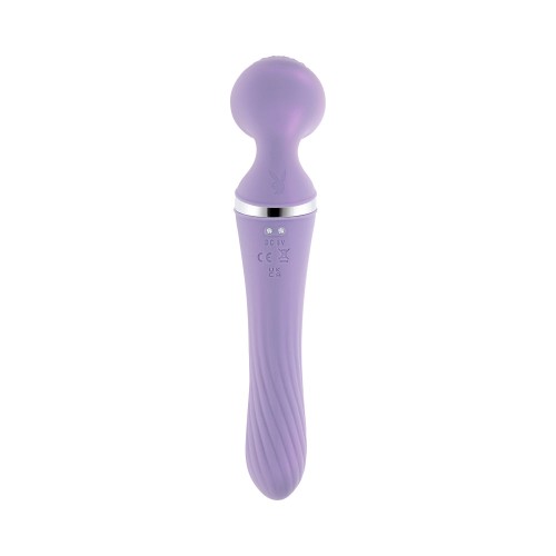 Playboy Vibrato Rechargeable Dual Ended Wand Vibrator Opal