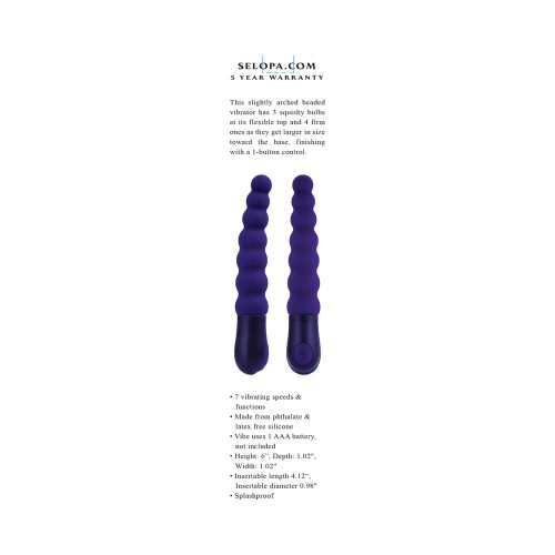 Selopa Beaded Beauty Silicone Vibrator - Purple