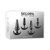 Set de 4 Plugs Anales Selopa Intro Negro