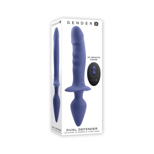 Gender X Dual Defender Rechargeable Vibrator - Two Toys in One