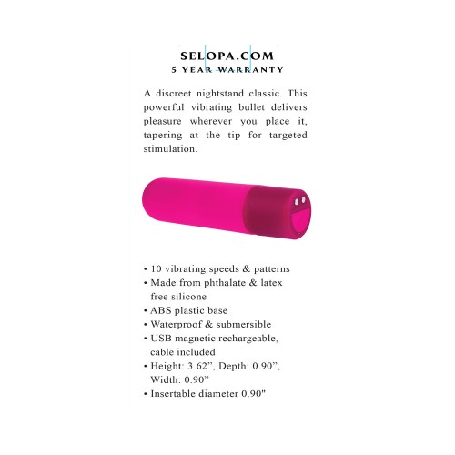 Selopa Tiny Temptation Rechargeable Bullet Vibrator Pink