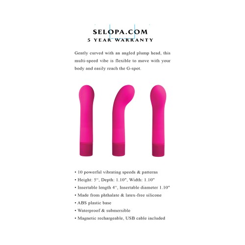 Vibrador Recargable para Punto G Selopa Paradise G Rosa