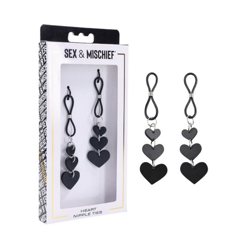 Sportsheets Sex & Mischief Heart Nipple Ties - Sensual Accessories