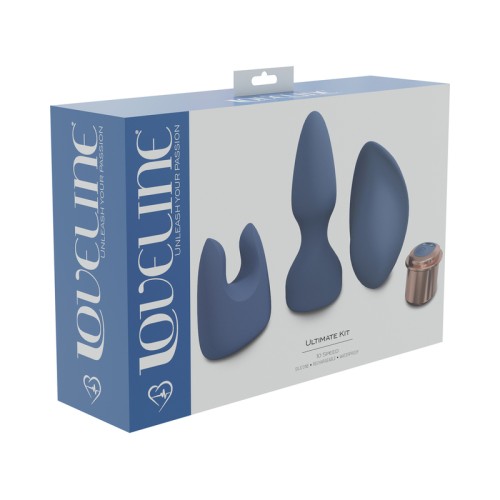 Kit Ultimate de Silicona Recargable LoveLine Azul/Grey